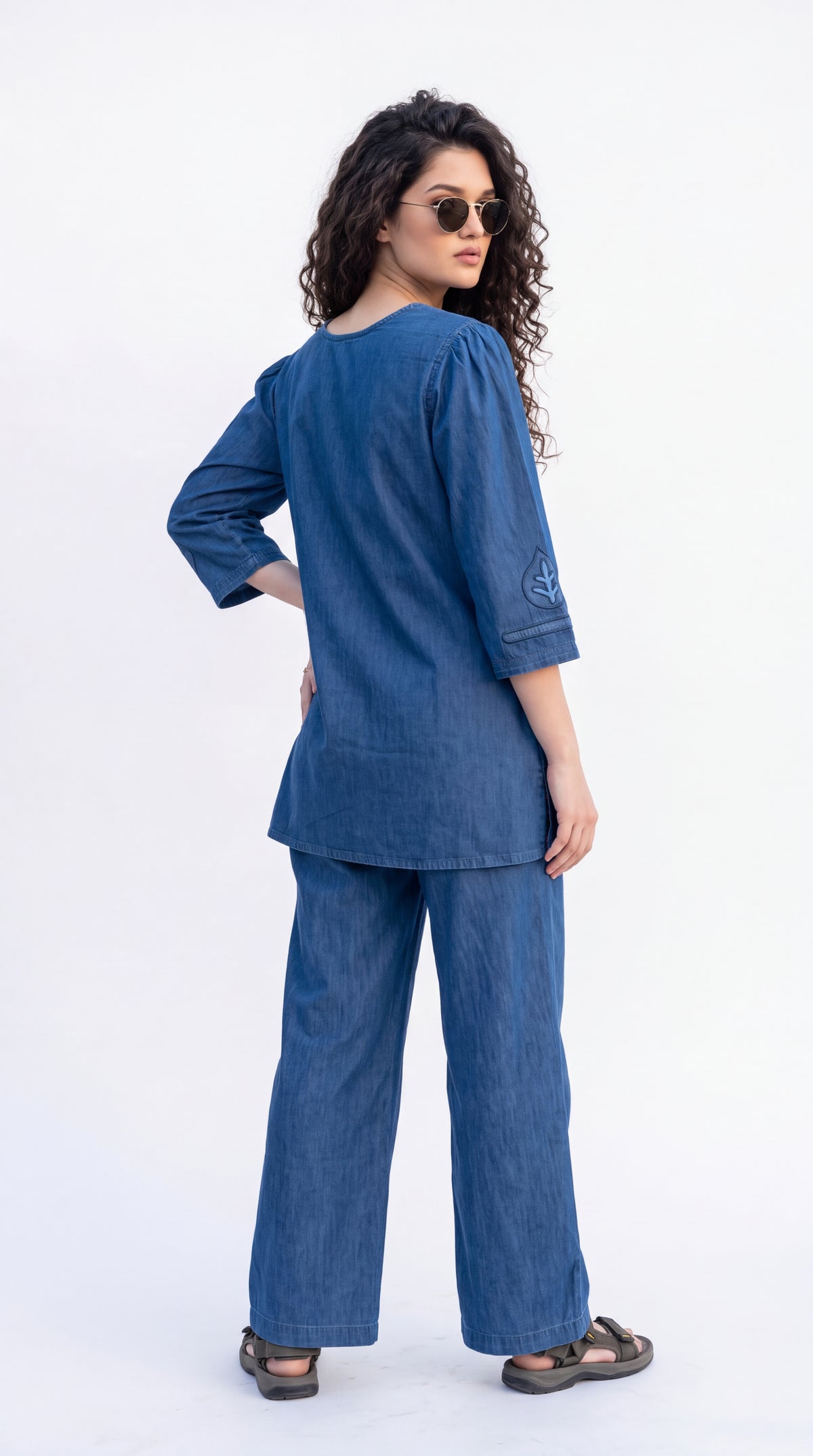 Tonal Motif Embroidered Co-ord Set - Etiquette Apparel