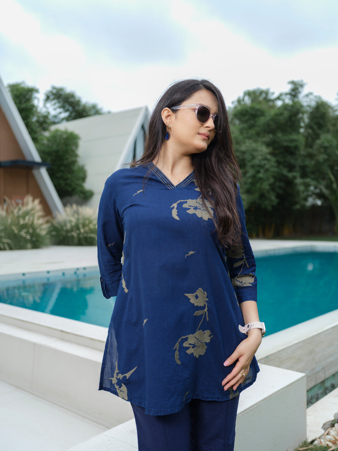 Indigo Impact Denim Top - Etiquette Apparel