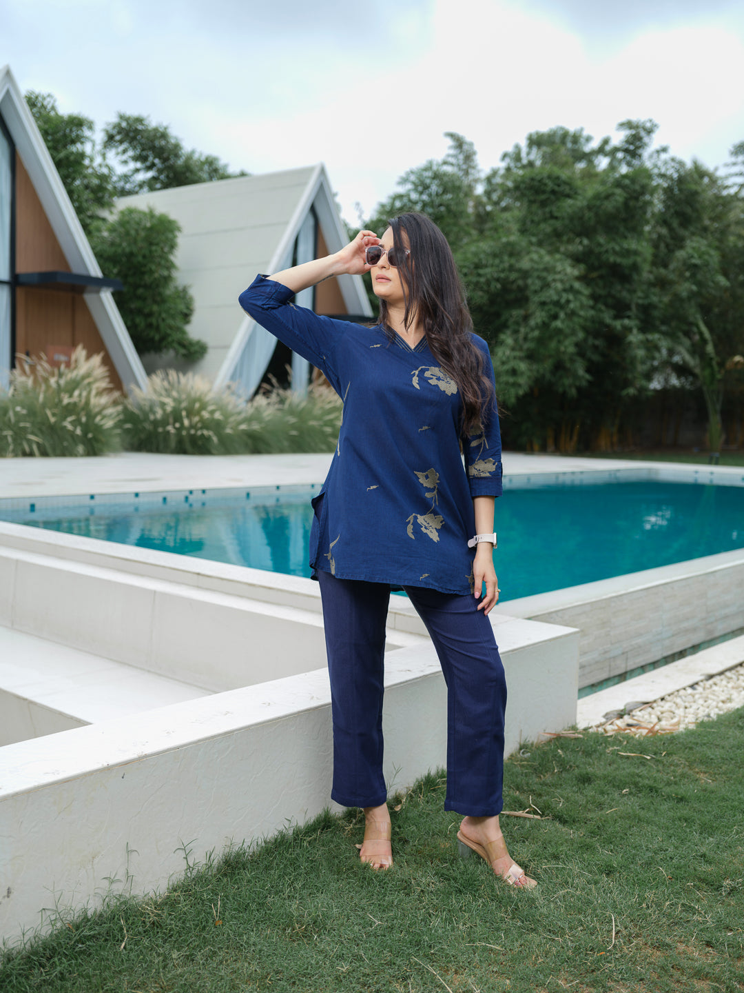 Indigo Impact Denim Top - Etiquette Apparel