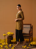 Product Carousel Image 14: Dual tone textured short kurta with embroidery