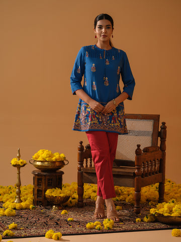 Air Cool Top with Kalamkari Inspired Border - Etiquette Apparel