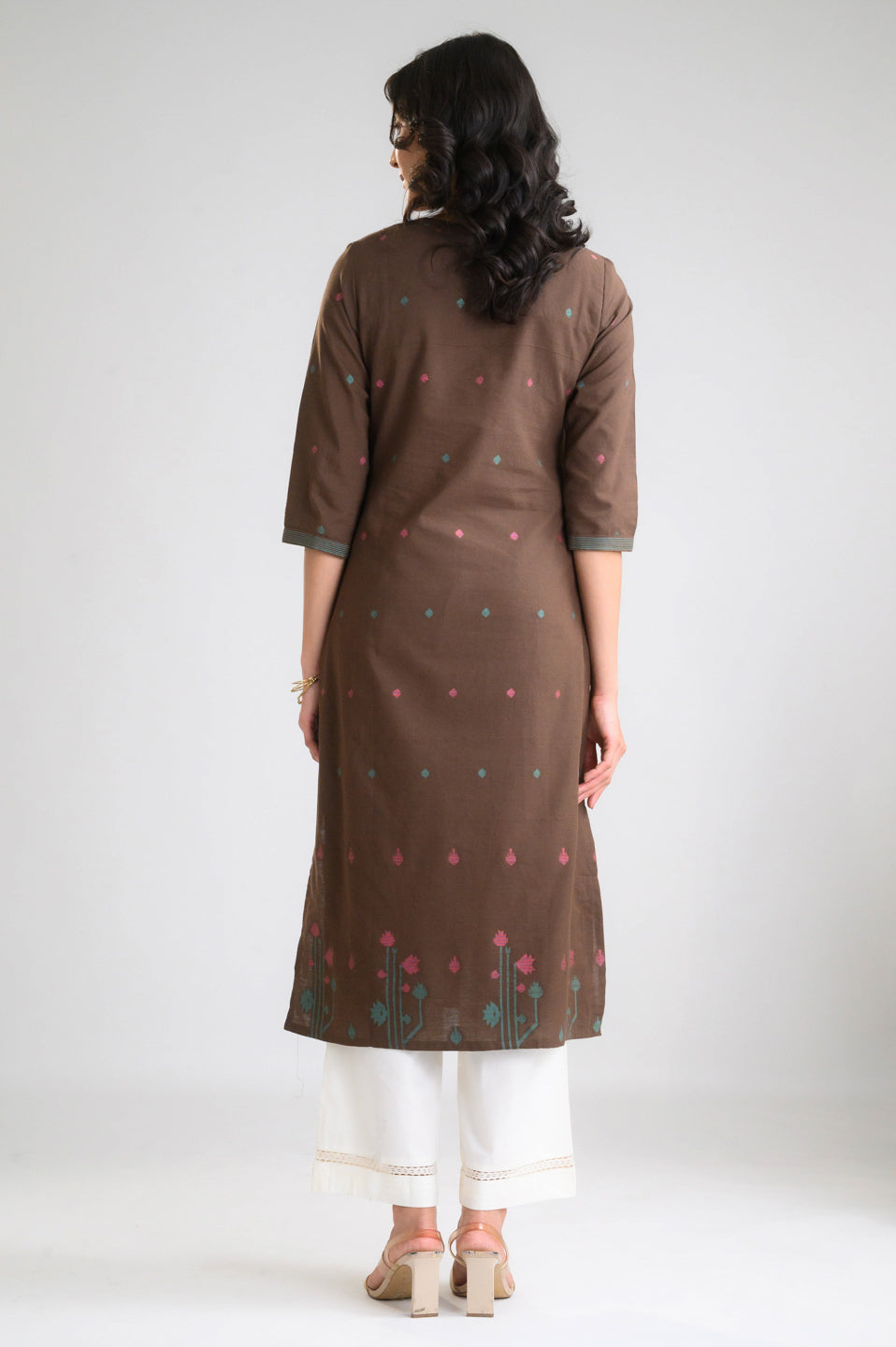 Lotus Whisper Jamdani Kurta - Etiquette Apparel