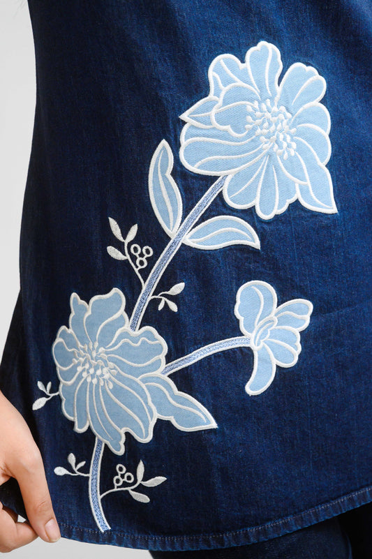 Easy Tie Up Denim Sleeveless Top - Etiquette Apparel