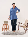 Product Carousel Image 6: Solid Colored Top With Cutwork Embroidery in Front and Sleeves