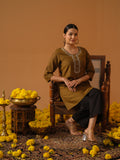 Product Carousel Image 12: Dual tone textured short kurta with embroidery