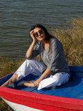 Product Carousel Image 10: Dual tone textured short kurta with embroidery
