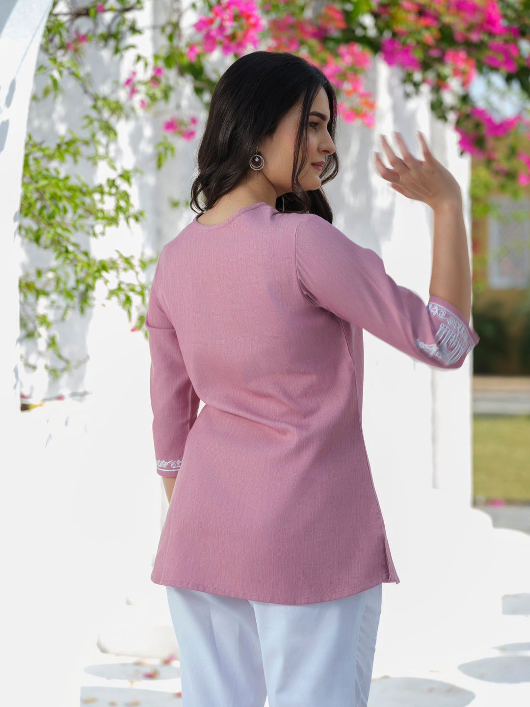 Product Carousel Image 4: Monumental Emboridery Colored Denim