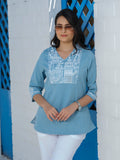 Product Carousel Image 9: Monumental Emboridery Colored Denim