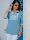 Product Carousel Image 6: Monumental Emboridery Colored Denim