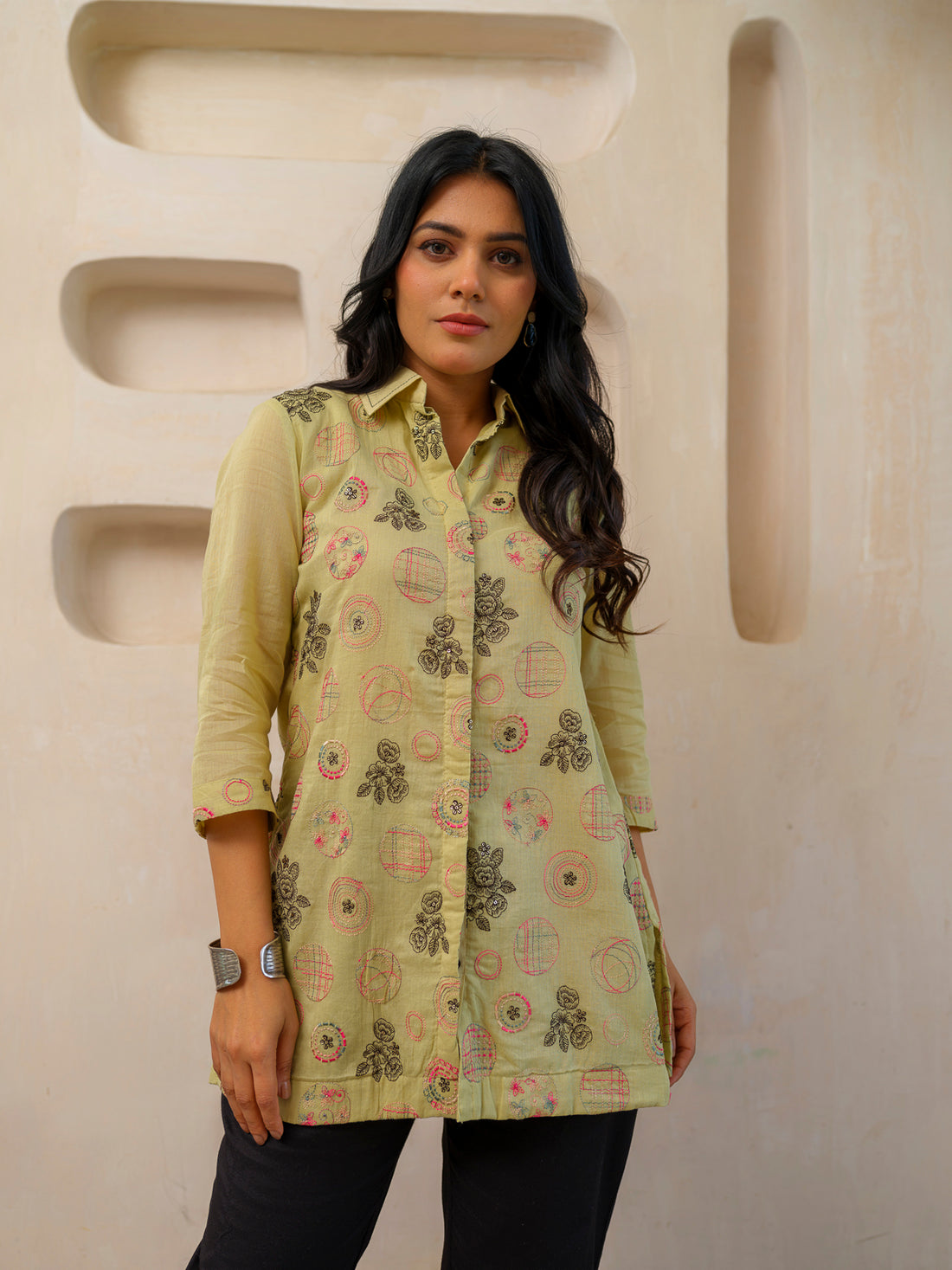 All-Over Embroidered Mal Top - Etiquette Apparel