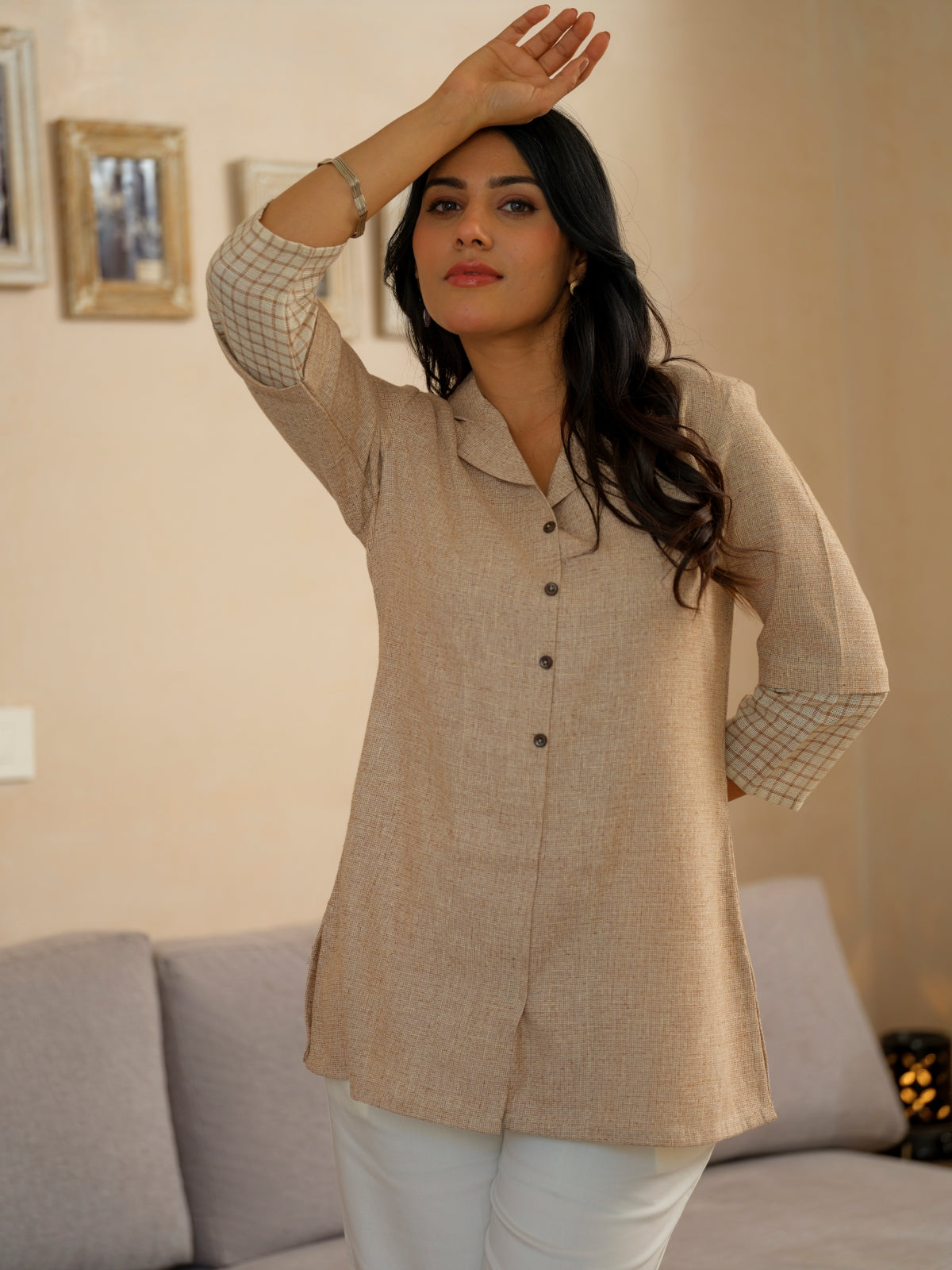 Product Carousel Image 10: Texture Twist Collared Top