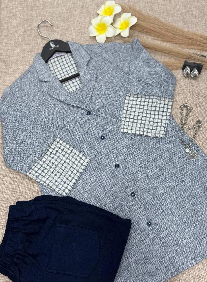 Product Carousel Image 3: Texture Twist Collared Top