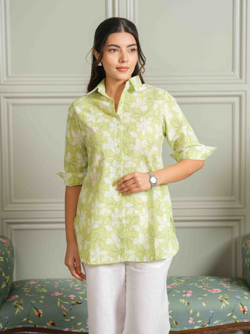 Green Floral-Play Top - Etiquette Apparel