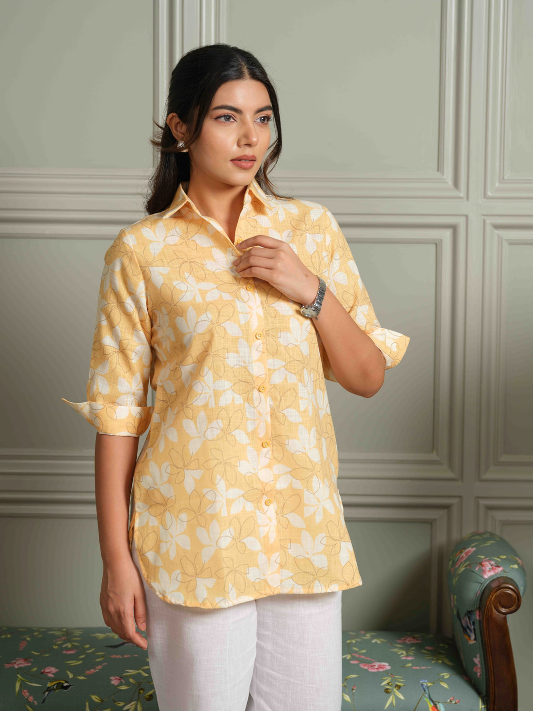 Yellow Floral-Play Top - Etiquette Apparel