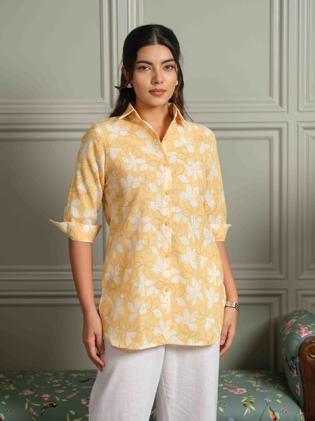 Yellow Floral-Play Top - Etiquette Apparel