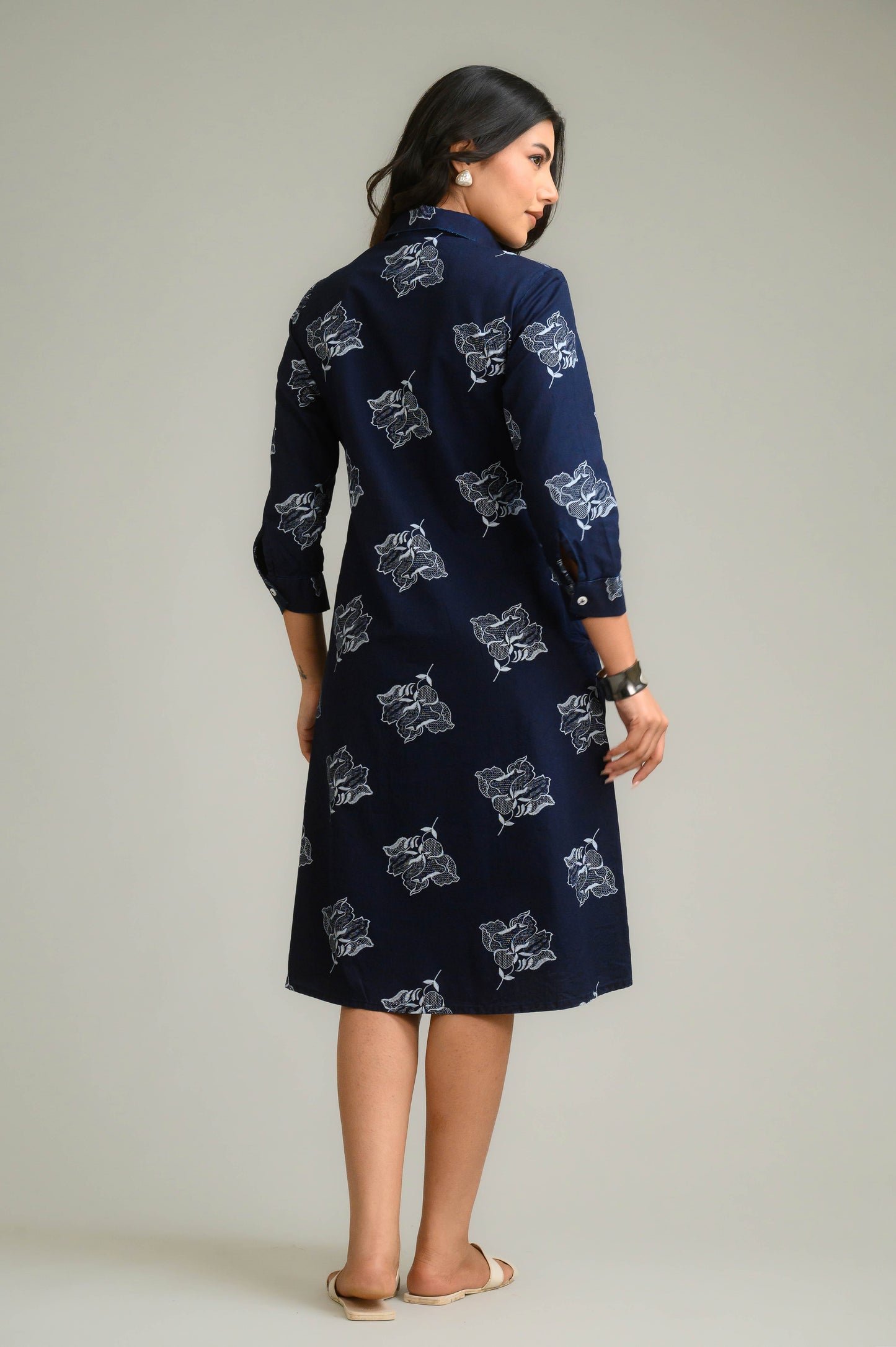 Timeless Indigo Dress - Etiquette Apparel