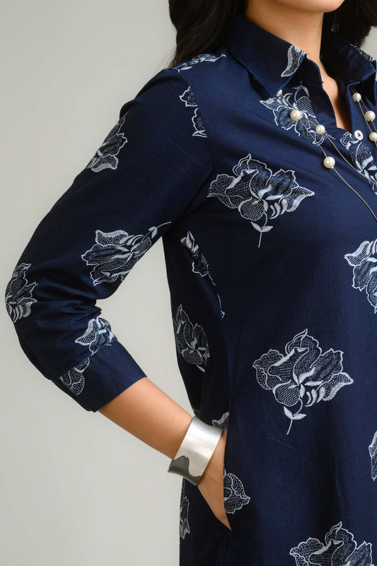 Timeless Indigo Dress - Etiquette Apparel