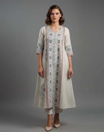 Ikkat Story Kurta - Etiquette Apparel