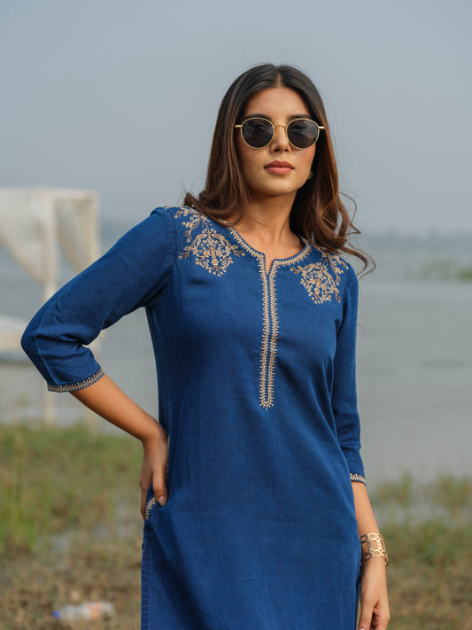 Indigo Mal Kurta - Etiquette Apparel