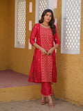 Product Carousel Image 3: Elegant Red Embroidered Kurta Set with Dupatta