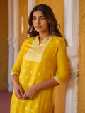 Product Carousel Image 3: Haldi Mehndi Woven Kurta Set with Dupatta