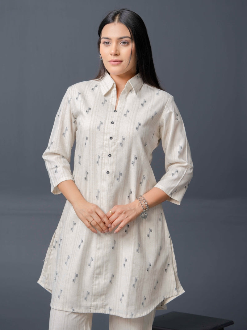 Subtle Ikkat Mix Lurex Co-ord Set - Etiquette Apparel