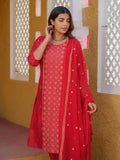 Product Carousel Image 5: Elegant Red Embroidered Kurta Set with Dupatta
