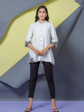 Product Carousel Image 10: Solid Colored Top With Cutwork Embroidery in Front and Sleeves