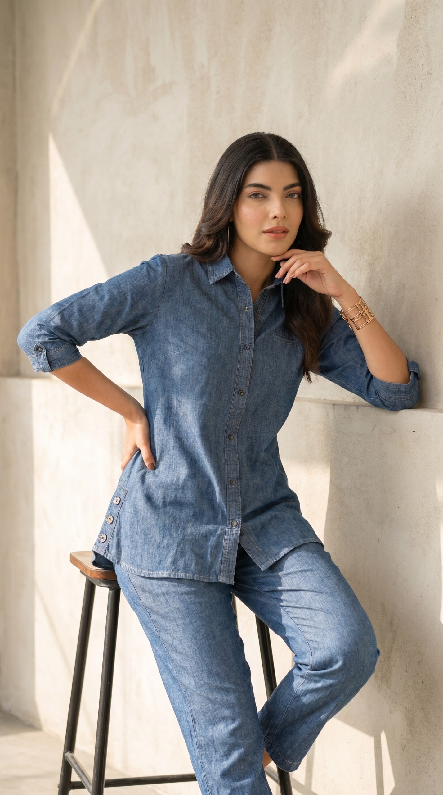 Stylish Denim Co Ord Set for Women - Etiquette Apparel