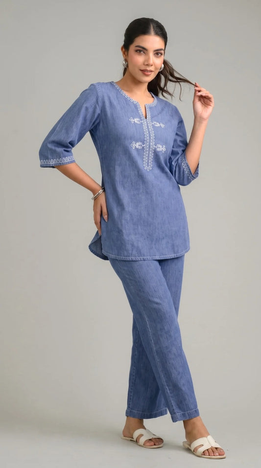 Easy Breezy Denim Co-ord Set - Etiquette Apparel