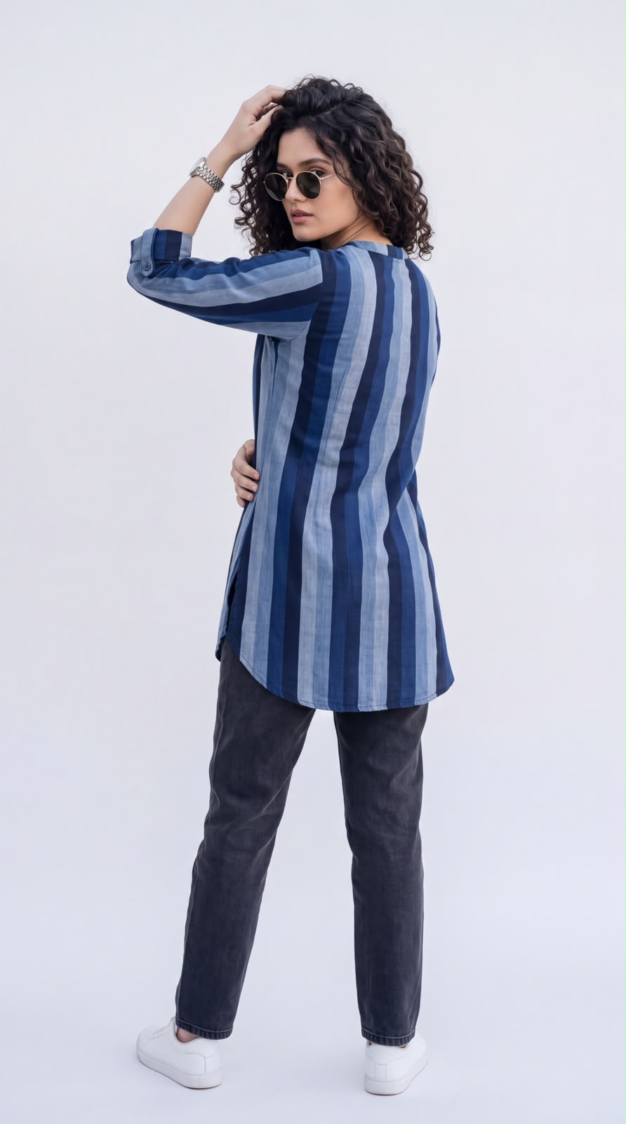 Easy Striped Denim Top