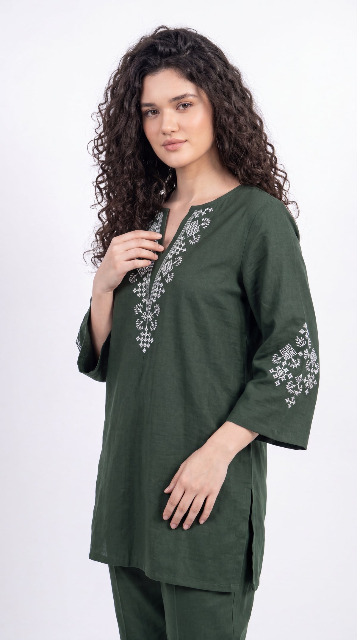 Geometric Embroidered Co-ord Set - Etiquette Apparel