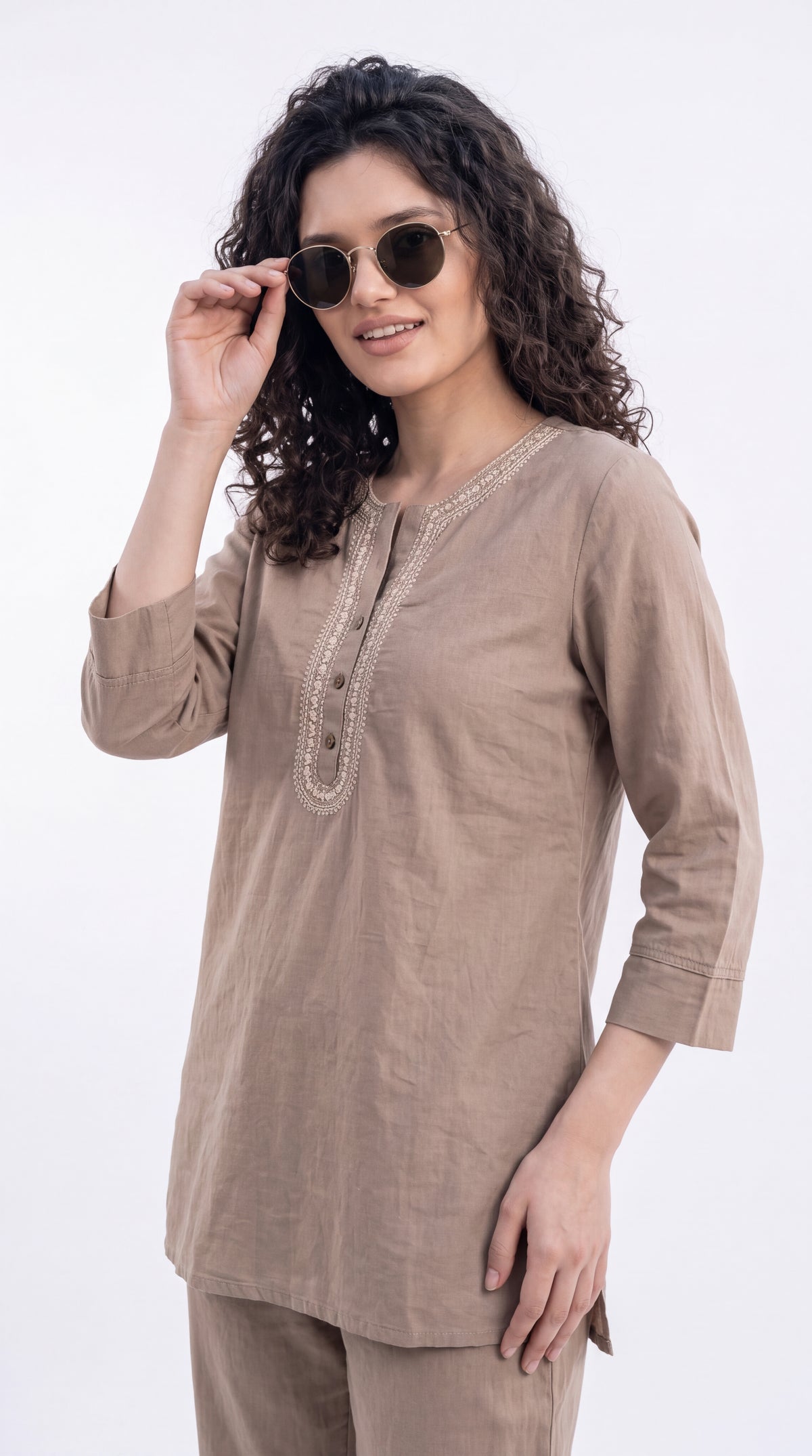 Embroidered Straight Co-ord Set - Etiquette Apparel