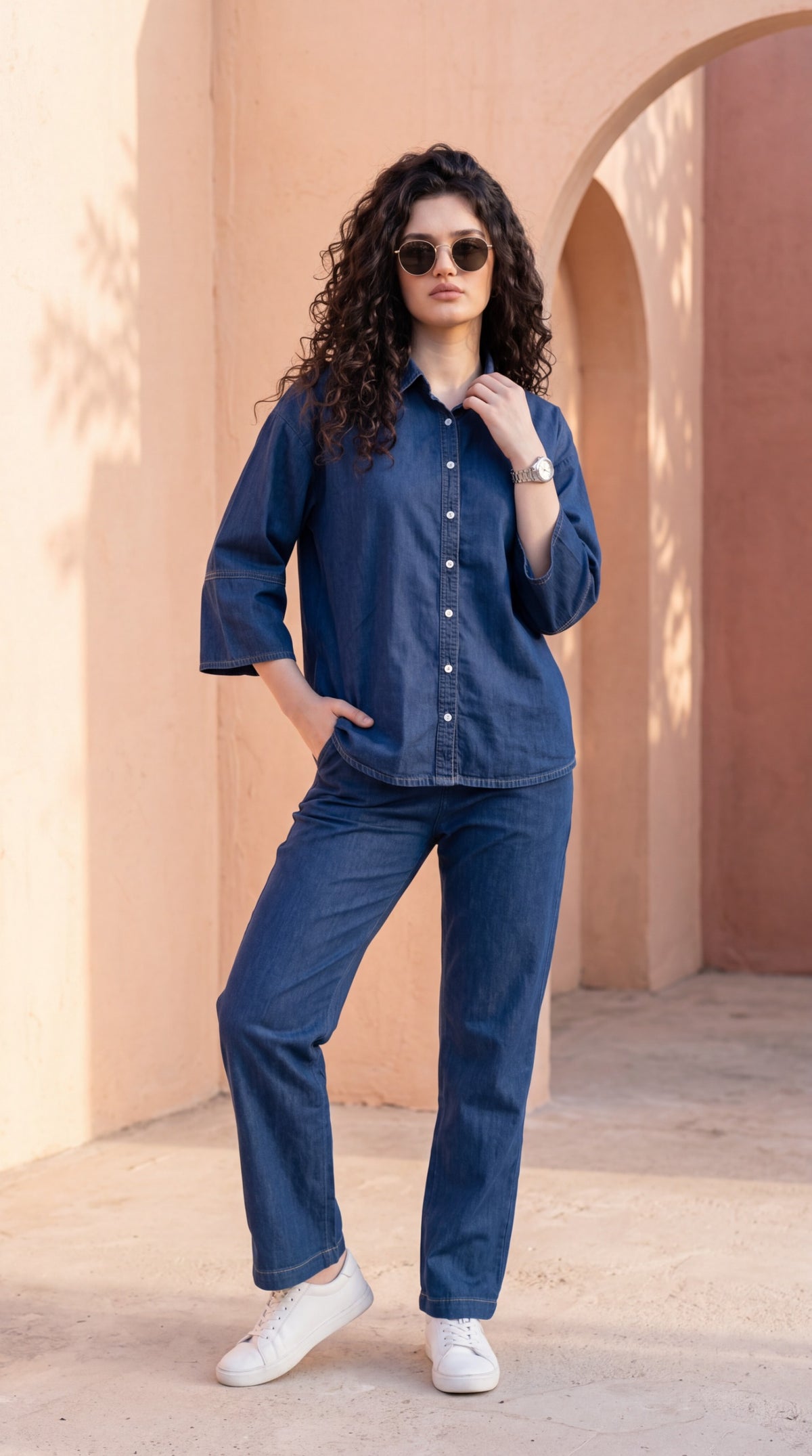 Smart Casual Denim Co-ord Set - Etiquette Apparel