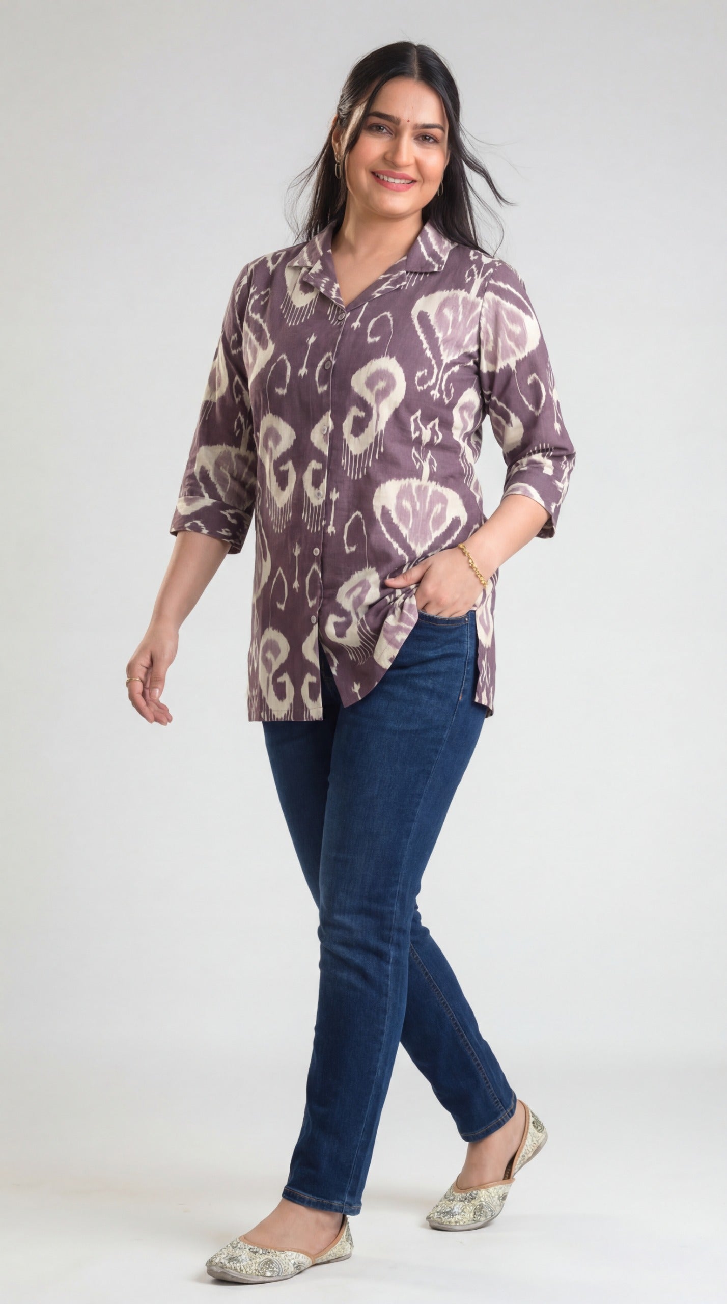 Product Carousel Image 3: Ikkat Tales Top