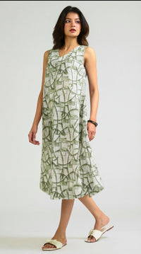 Geometry in Motion Sleeveless Dress - Etiquette Apparel