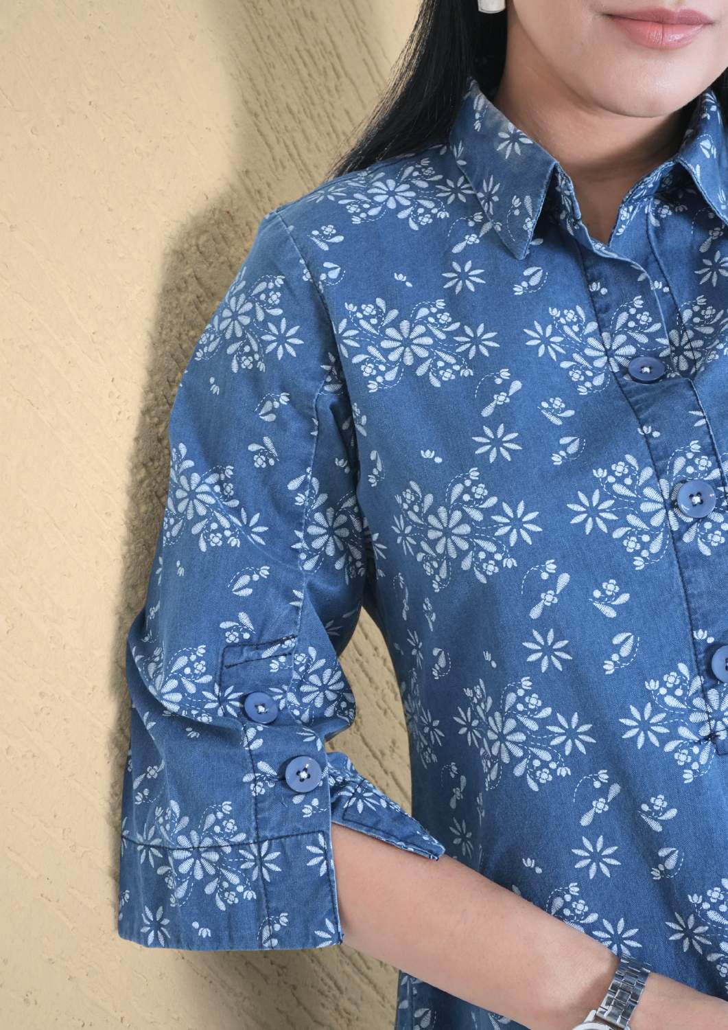 Product Carousel Image 4: Effortless Denim Charm Top