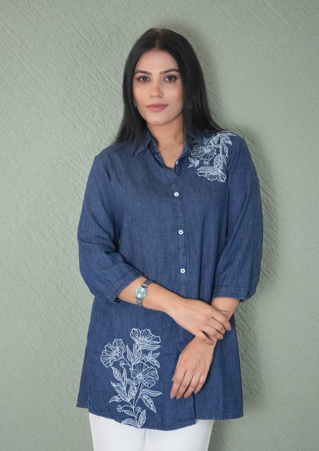 Product Carousel Image 1: Denim Days Done Right Top