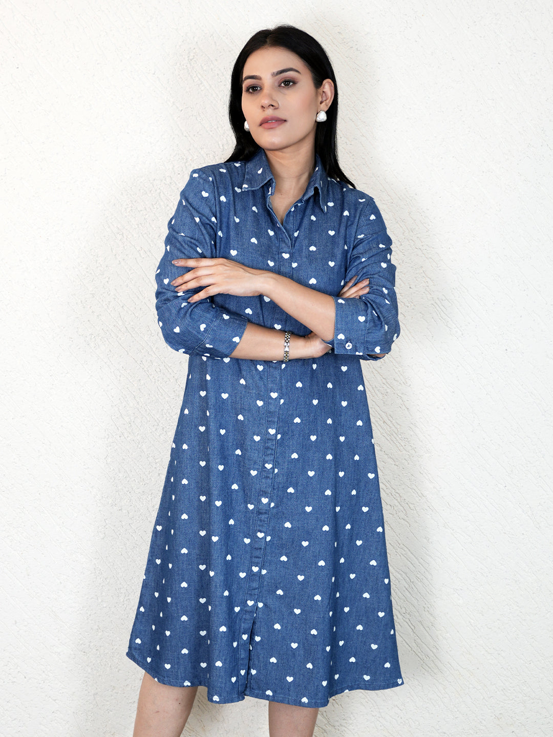 Denim Dress with a Heart - Etiquette Apparel