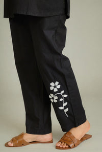 Black Denim Bloom Co-ord Set - Etiquette Apparel
