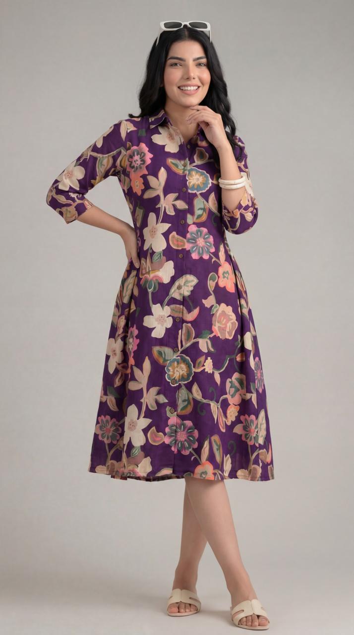 Abstract Summer Ease Dress - Etiquette Apparel