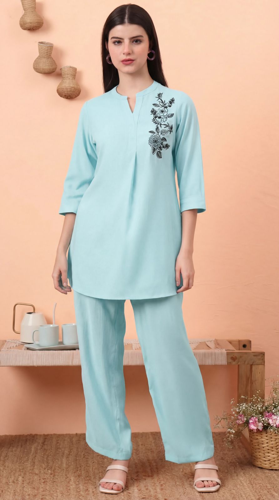 Comforting Single Tone Co-Ord Set - Etiquette Apparel