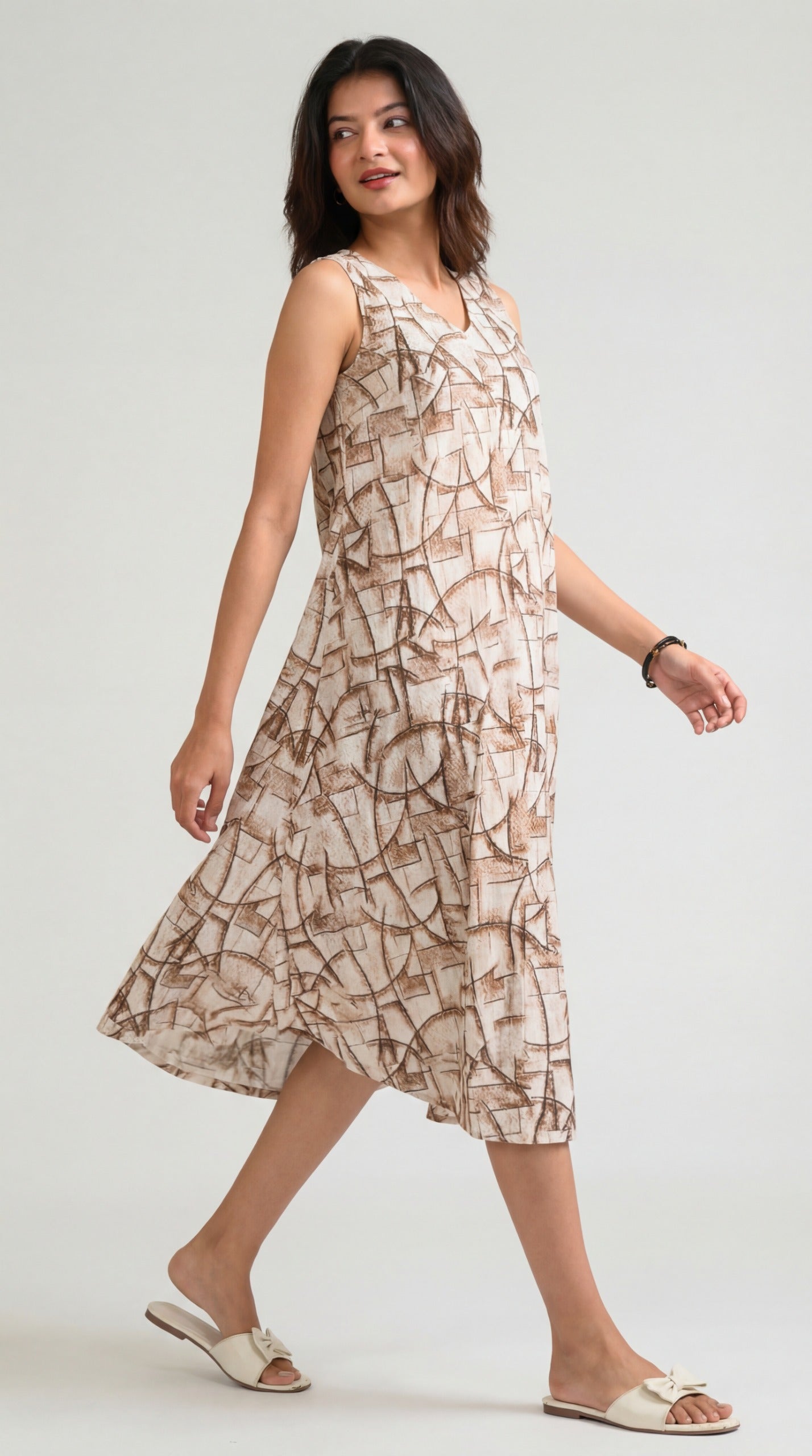Geometry in Motion Sleeveless Dress - Etiquette Apparel