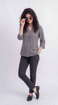 Gingham Check Cotton Top