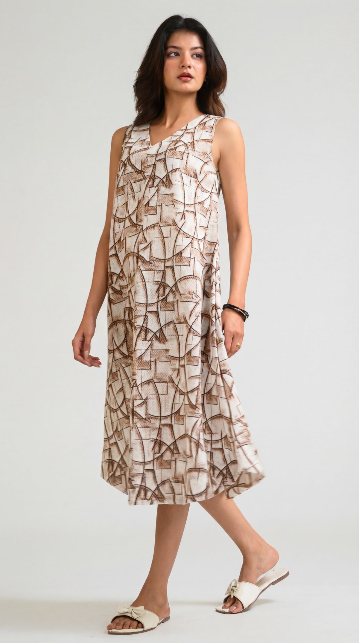 Geometry in Motion Sleeveless Dress - Etiquette Apparel