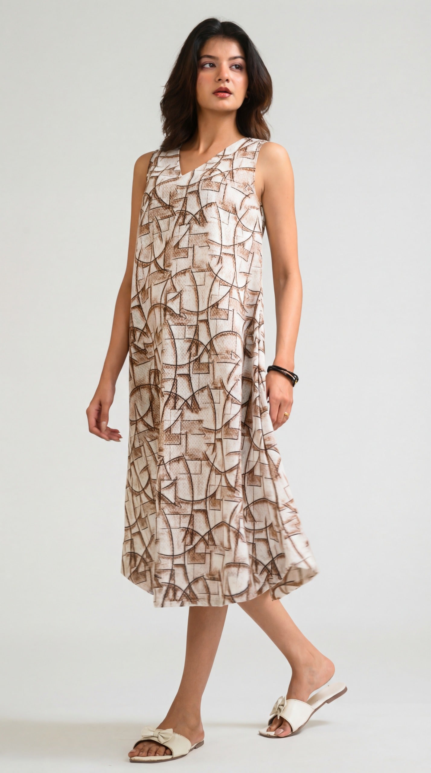 Geometry in Motion Sleeveless Dress - Etiquette Apparel