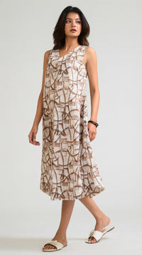 Geometry in Motion Sleeveless Dress - Etiquette Apparel