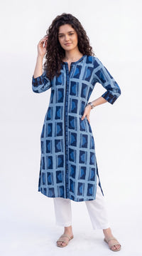 Indigo Abstract Printed Kurta