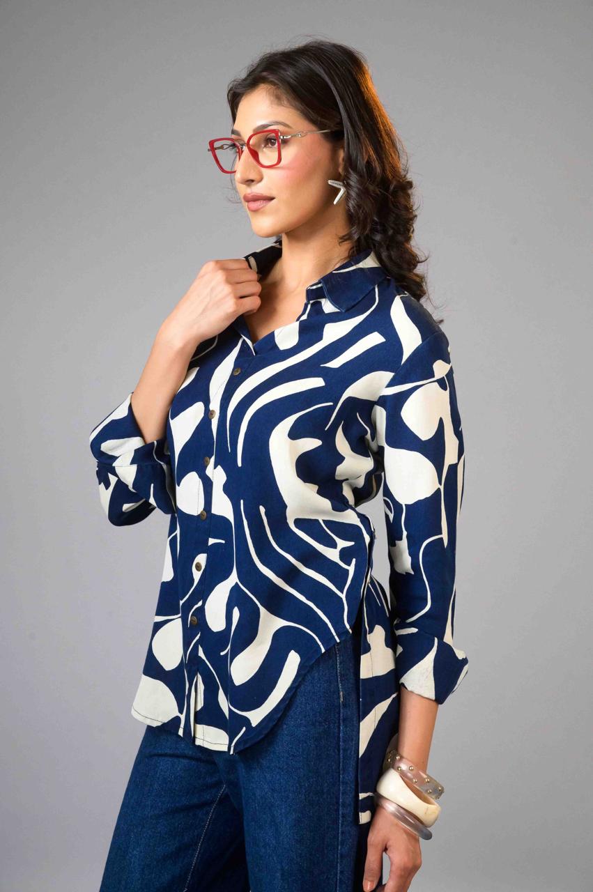 Vintage Wash Print Top - Etiquette Apparel