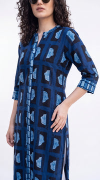 Indigo Abstract Printed Kurta